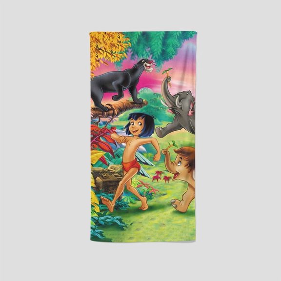 The Jungle Book's one-sided towel showcases a unique design, serving as a custom gift for fans. Perfect for fitness, yoga, boxing, and sunbathing, its 13.8"x28.7"35cm75cm.