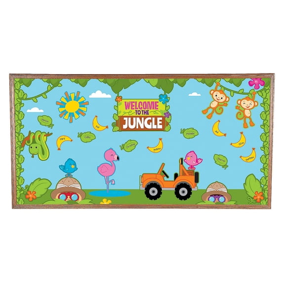 Jungle Bulletin Board Set - Educational - 91 Pieces