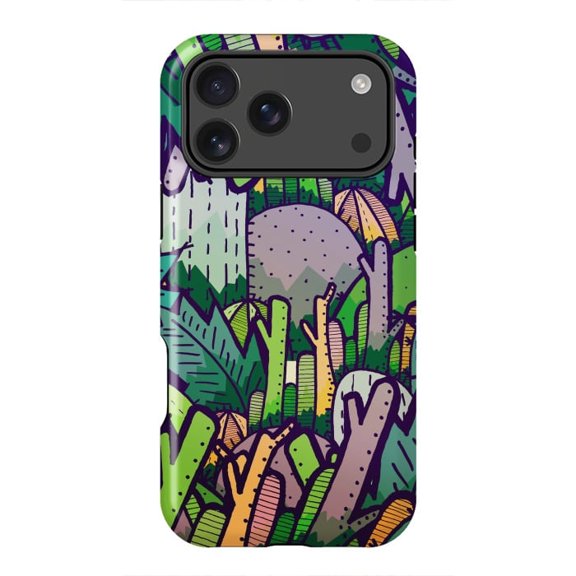 Jungle Cactus Botanical Desert Nature Pattern Case for iPhone 17 16 15 14 13 12 11 Pro Max