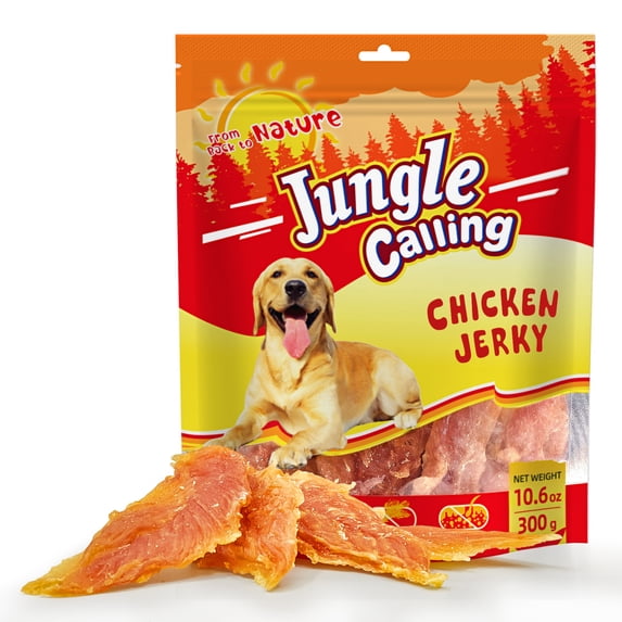 Jungle Calling Chicken Jerky Dog Treats, High Protein Chicken Snacks for Small Medium Large Dog, 10.6 oz