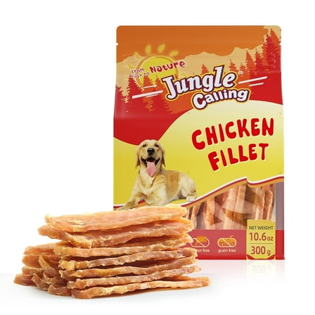 Jungle Calling Chicken Jerky Dog Treats, Training Treats for Dogs, Slow Roasted Snacks