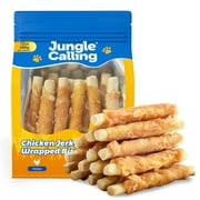 Jungle Calling Dog Treats, Chicken Wrapped Biscuits for All Dogs, Rawhide Free Soft Chewy Treats, 12 OZ