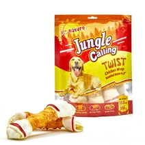 Jungle Calling Chicken Wrap Knotted Bones Dog Chews, Long Lasting for Large Dogs Training Treats