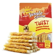 Jungle Calling Dog Treats, Chicken Wrapped Rawhide Sticks for Dogs, Puppy Training Treats Dog Chews Snacks (10.6 Ounce (Pack of 1))