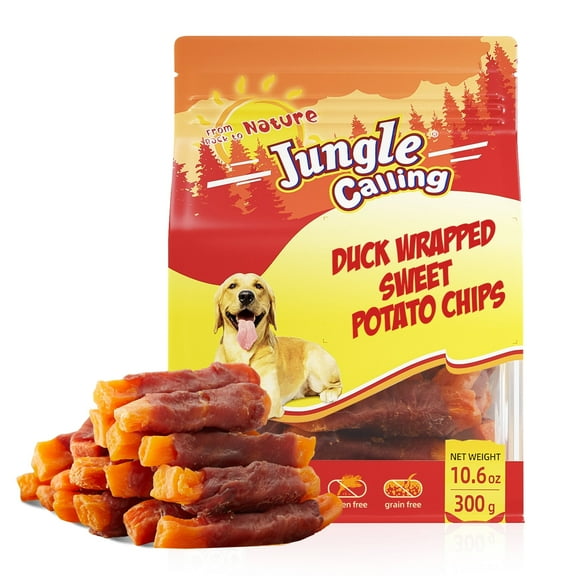 Jungle Calling Duck & Sweet Potato Dog Treats, Healthy Nutritious Snacks Chewy for All Dogs, 10.6 oz