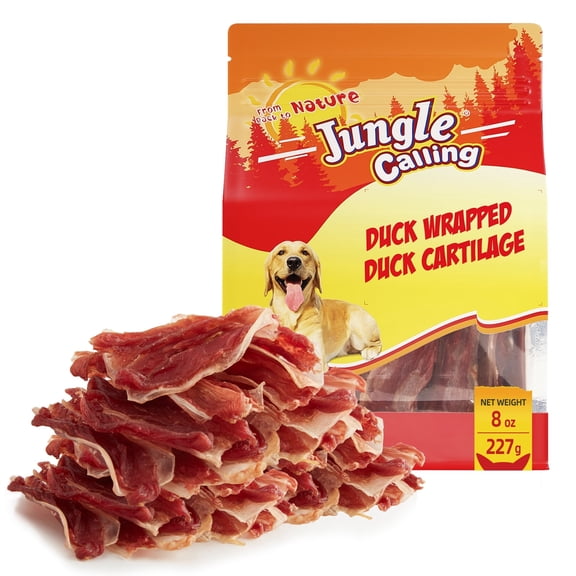 Jungle Calling Duck Wrapped Bones Dog Treats,Rawhide Free Dogs Snacks, 8 oz
