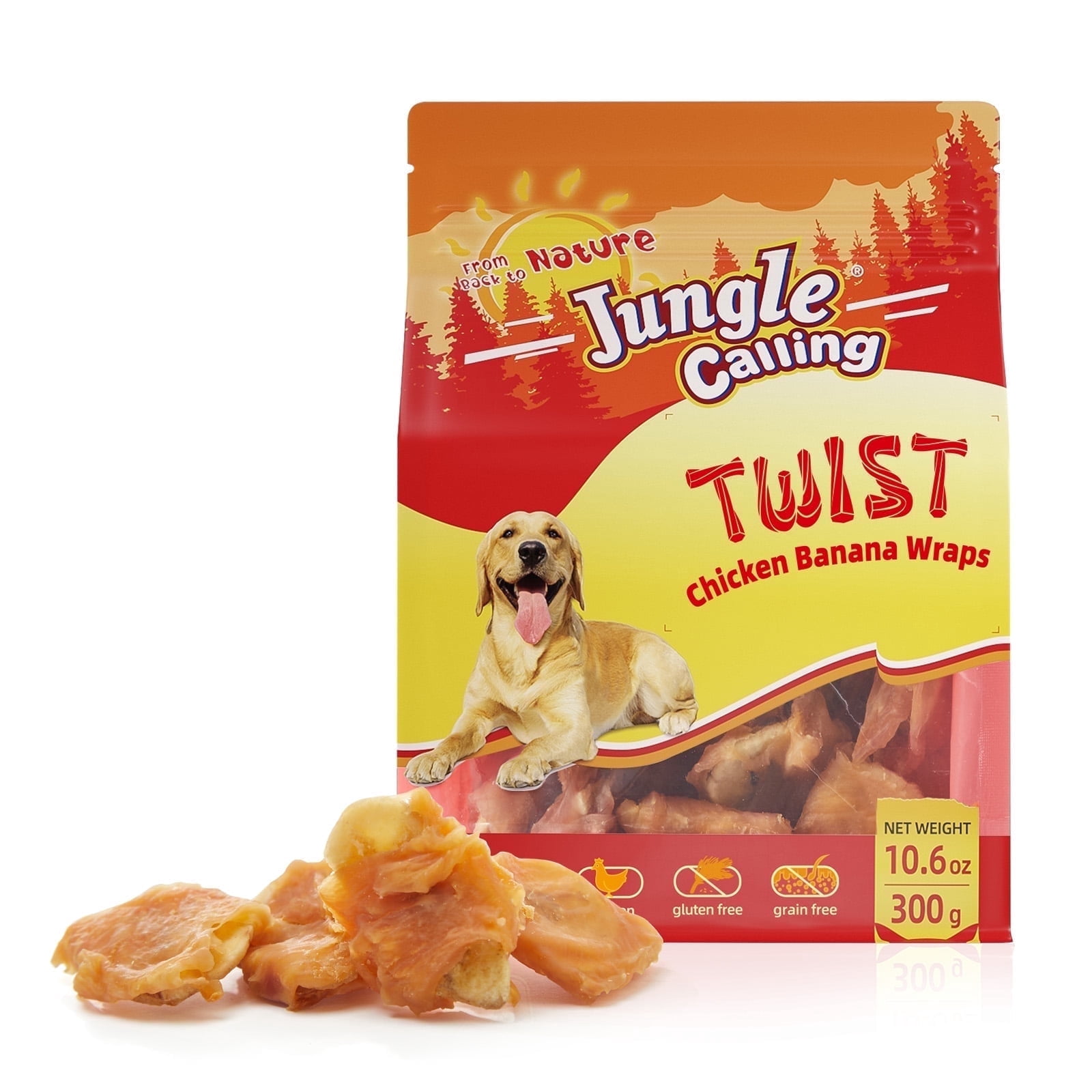 Visual Reference: Jungle Calling Chicken Wrapped Banana Dog Treats Healthy Nutritious