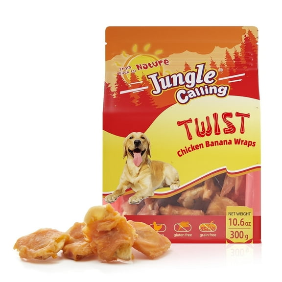 Jungle Calling Healthy Treats for Dogs, Chicken Wrapped Banana Dogs Treats, Puppy Training Treats