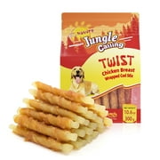 Jungle Calling Rawhide Free Dogs Treats Chicken Wrap Cod Sticks Dog Treats, Soft Chewy Training Treats, 10.6 oz