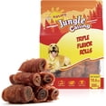 thumbnail image 1 of Jungle Calling Triple Flavor Rolls Dog Treats,Real Chicken Duck Beef Meat, Rawhide Free Dog Snacks, 1 of 10