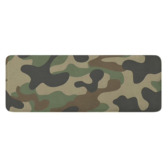 Jungle Camo Tree Branches Pattern Kitchen Rug Mat,Kitchen Runner Rugs Non Skid Washable,Decorative Kitchen Floor Mats for Kitchen,Sink,Laundry,17"x47.2"