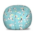 thumbnail image 1 of Jungle Cartoon Storage Toy Bag Chair, Continuous Whimsical Pattern of Cheerful Zebra and Rainbows, Stuffed Animal Organizer Washable Bag, Small Size, Pale Sky Blue Multicolor, by Ambesonne, 1 of 3