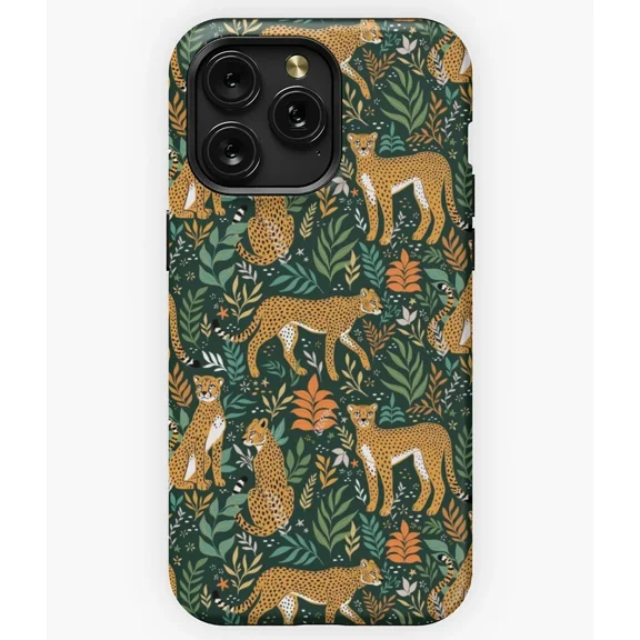 Jungle Cheetah Cheetah Animal Pattern Protective Case for iPhone 11 12 13 14 15 16 17 Pro Max