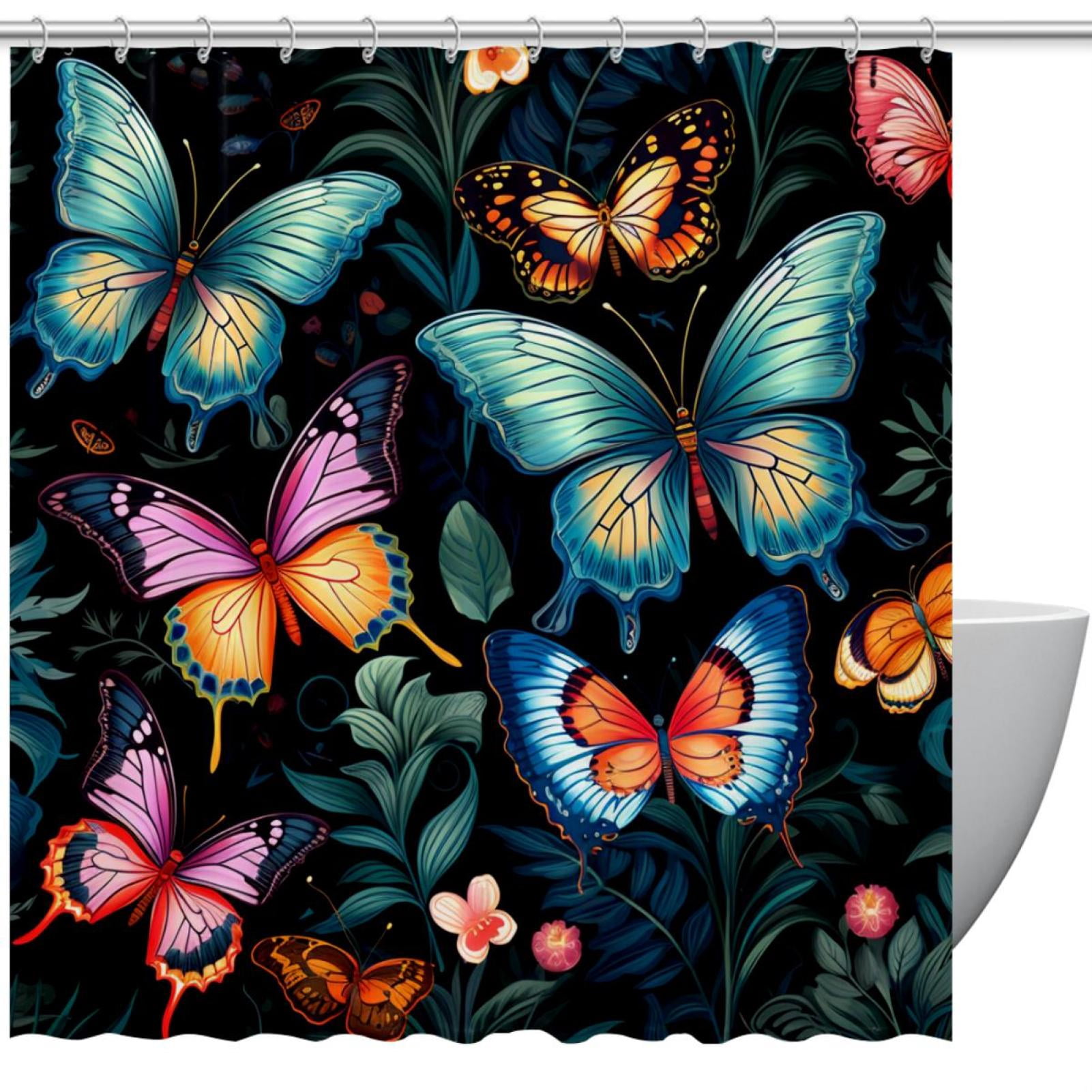 Chameleon Print Pattern Bathroom Shower Curtain