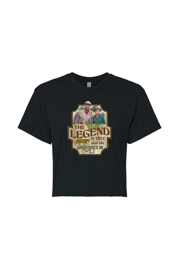 - The Legend is True - Juniors Cropped Cotton Blend T-Shirt