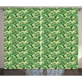 thumbnail image 1 of Ambesonne Jungle Curtains 2 Panel Set, Brazil Forest Foliage, 108" x 63", Eggshell and Green, 1 of 3