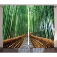 thumbnail image 1 of Ambesonne Jungle Curtains 2 Panel Set, Tropical Exotic Scenery, 108" x 84", Green Brown, 1 of 2