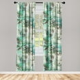 thumbnail image 1 of Jungle Design Window Curtains, Grunge Forest Colors Leaves Greenery Silhouettes with Spots Art, Lightweight Decor 2-Panel Set with Rod Pocket, Pair of - 28"x95", Sea Green Cream Sea Blue, by Ambesonne, 1 of 3