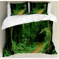 thumbnail image 1 of Jungle Duvet Cover Set Queen Size, Pathway in the Forest Thailand Freshness Calm Nature Park Meditation Hiking Hobby Picture, Decorative 3 Piece Bedding Set with 2 Pillow Shams, Green, by Ambesonne, 1 of 3