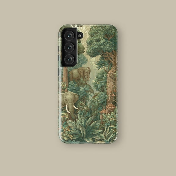 Jungle Elephant Forest Landscape Case for iPhone Samsung Green
