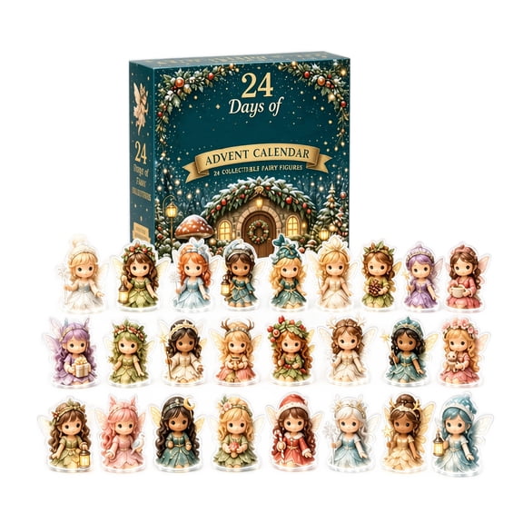 Jungle Elf Adventure Advent Calendar, 24 Days Holiday Countdown Blind Box with Fantasy Pixie Charms for Christmas Tree Hanging Friends Gift