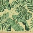 thumbnail image 1 of Ambesonne Jungle Fabric by the Yard Upholstery, Brazil Forest Foliage, 10 Yards, Eggshell and Green, 1 of 4