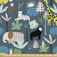 thumbnail image 1 of Ambesonne Jungle Fabric by the Yard Upholstery, Art Forest Animals, 1 Yard, Multicolor, 1 of 4