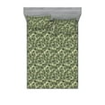 thumbnail image 1 of Jungle Fitted Sheet & Pillow Sham Set, Ivy Branches with Leaves Intertangled Complex Botanical Artwork, Decorative Printed 3 Piece Bedding Decor, Full, Pale Green and Hunter Green, by Ambesonne, 1 of 2