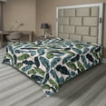 thumbnail image 1 of Jungle Flat Sheet, Tropical Theme Hawaiian Style Exotic Forest Leaf Pattern Print Art, Soft Comfortable Top Sheet Decorative Bedding 1 Piece, King Size, Pale Rose Green Dark Teal, by Ambesonne, 1 of 1