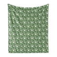 thumbnail image 1 of Jungle Foliage Soft Flannel Fleece Blanket, Demonstration of Beach Setting Tree Leaves Pattern in Cartoon, Cozy Plush for Indoor and Outdoor Use, 60" x 80", Fern Green Peacock Green, by Ambesonne, 1 of 5