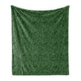 thumbnail image 1 of Jungle Foliage Soft Flannel Fleece Throw Blanket, Simplistic Continuous Palm Leaves in Green Monochrome, Cozy Plush for Indoor and Outdoor Use, 50" x 60", Green Apple Green, by Ambesonne, 1 of 5