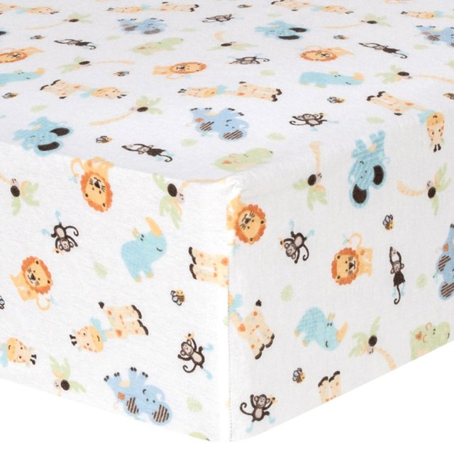Jungle Friends Deluxe Flannel Fitted Crib Sheet - Walmart.com