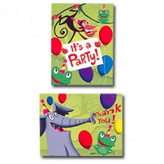 Jungle Frolic Invitations and Thank You Notes w/ Envelopes (8ct ea.)