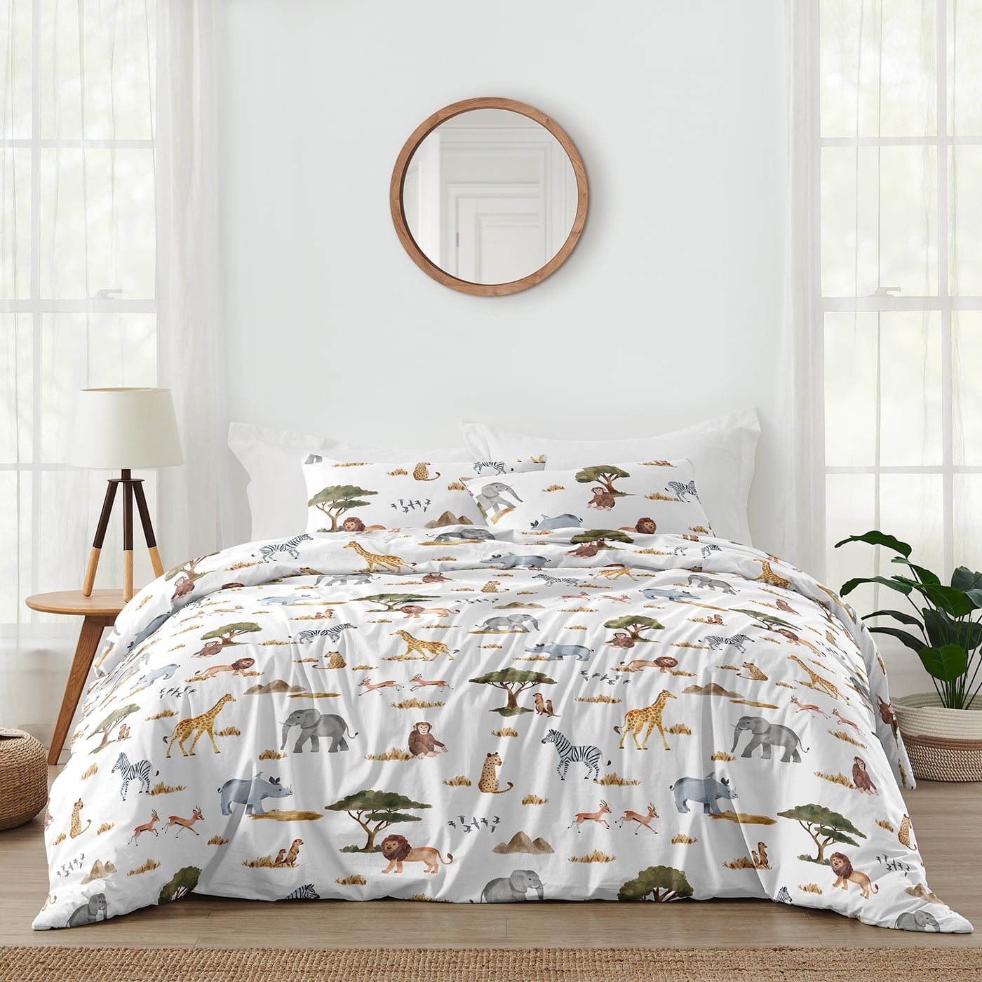Sweet Jojo Designs Jungle Multicolor Full/Queen Bed Comforter 3 Piece Bedding Set - 3 Piece