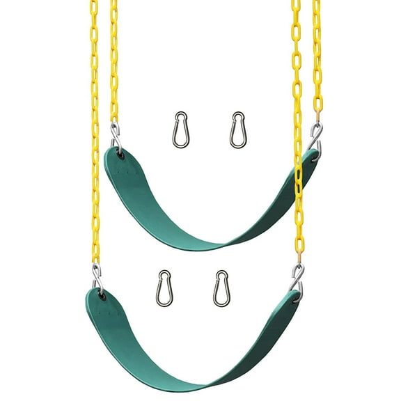 Jungle Gym Kingdom Swing Set Outdoor Swing and Chain Set, 2 Pack, Green