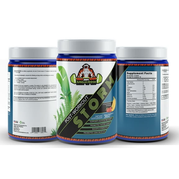 Jungle Joose STORM Recovery Post-Workout 360 Grams 30 Servings Strawberry Banana