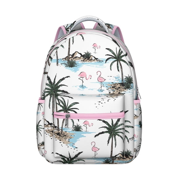 Jungle Leaves Backpack for Students Hawaiian Palm Leaf School Bag Tropical Aloha Backpack for Summer Outdoor Adventures