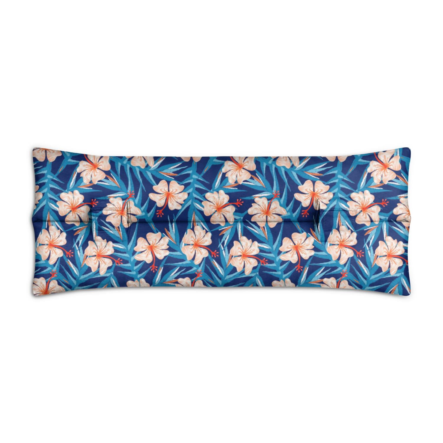 Jungle Leaves Design Seat Belt Cushion After Surgery - Double Strap Mastectomy Pillow for Women - Tropical Floral Chest Protection Pad