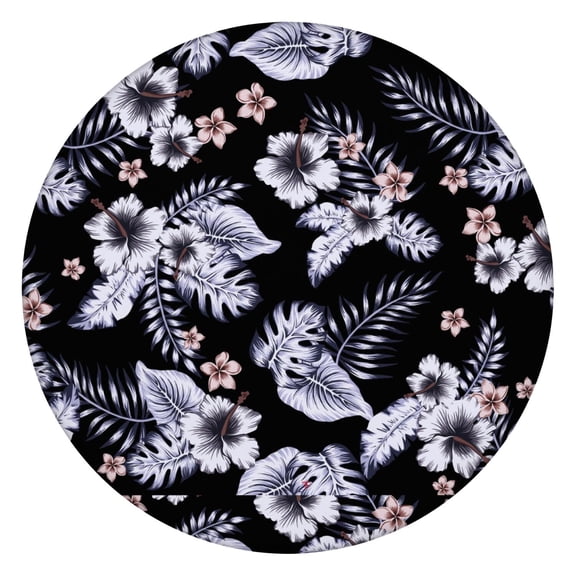 Jungle Leaves Fitted Table Cover - Waterproof & Windproof Round Elastic Tablecloth for Outdoor Parties & Resort Dining