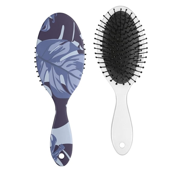 Jungle Leaves Hair Brush, Tropical Leaf Detangler Paddle Brush with Botanical Print, Soft Bristle Hairbrush for Wet Dry Hair, Colorful Exotic Design for Travel & Gift