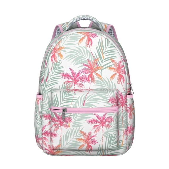 Jungle Leaves Waterproof Backpack for Teens, Ergonomic Design with Adjustable S-Shaped Shoulder Straps & Padded Back Panel