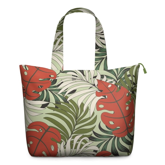 Jungle Leaves Weekender Bag Palm Inspired Travel Tote with Hawaiian Floral, Tropical Leaf Colorful Exotic Botanical Print, Aloha Duffel for Beach Getaways