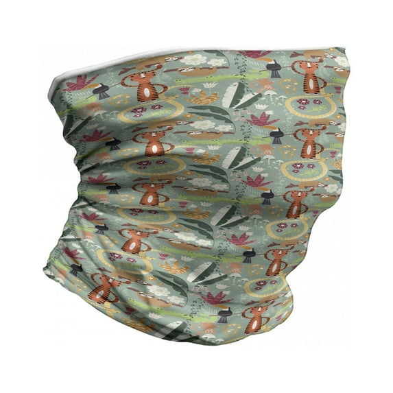 Jungle Neck Gaiter, Rain Forest Animals, Unisex, Multicolor, by Ambesonne