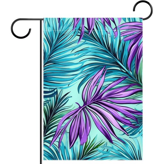 Jungle Palm Leaves Garden Flag 12x18 Vertical Double Sided Farmhouse Holiday Outside Decorations Yard Flag