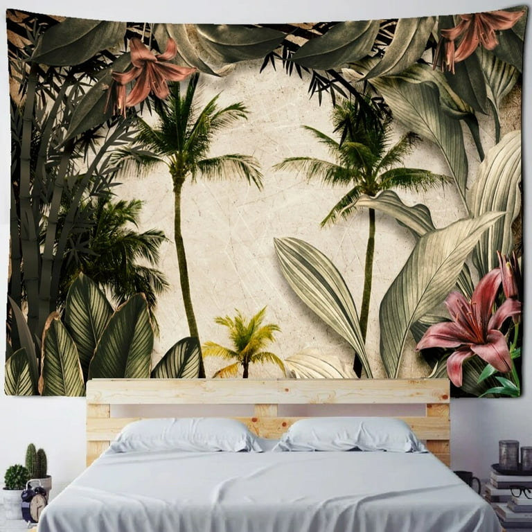 Jungle Panoramic Tapestry Wall Hanging Coconut Tree In Vintage Style 3D Wall Giant Tapestry for Living Room or Bedroom Walmart