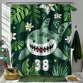 Jungle Paradise Shower Curtain Tropical Leaves & Flowers Vibrant Colors
