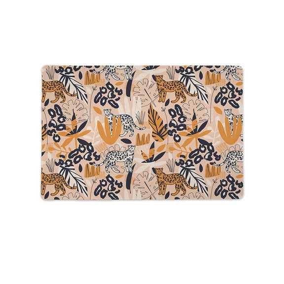 Jungle Pattern With Leopards Mat Rectangle  -Image by Shutterstock,