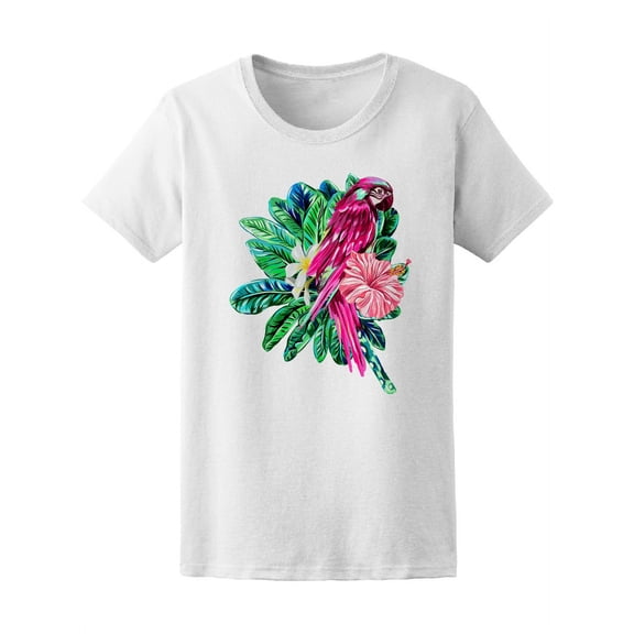 Jungle Plants & Parrot T-Shirt Women -Image by Shutterstock, Female Medium