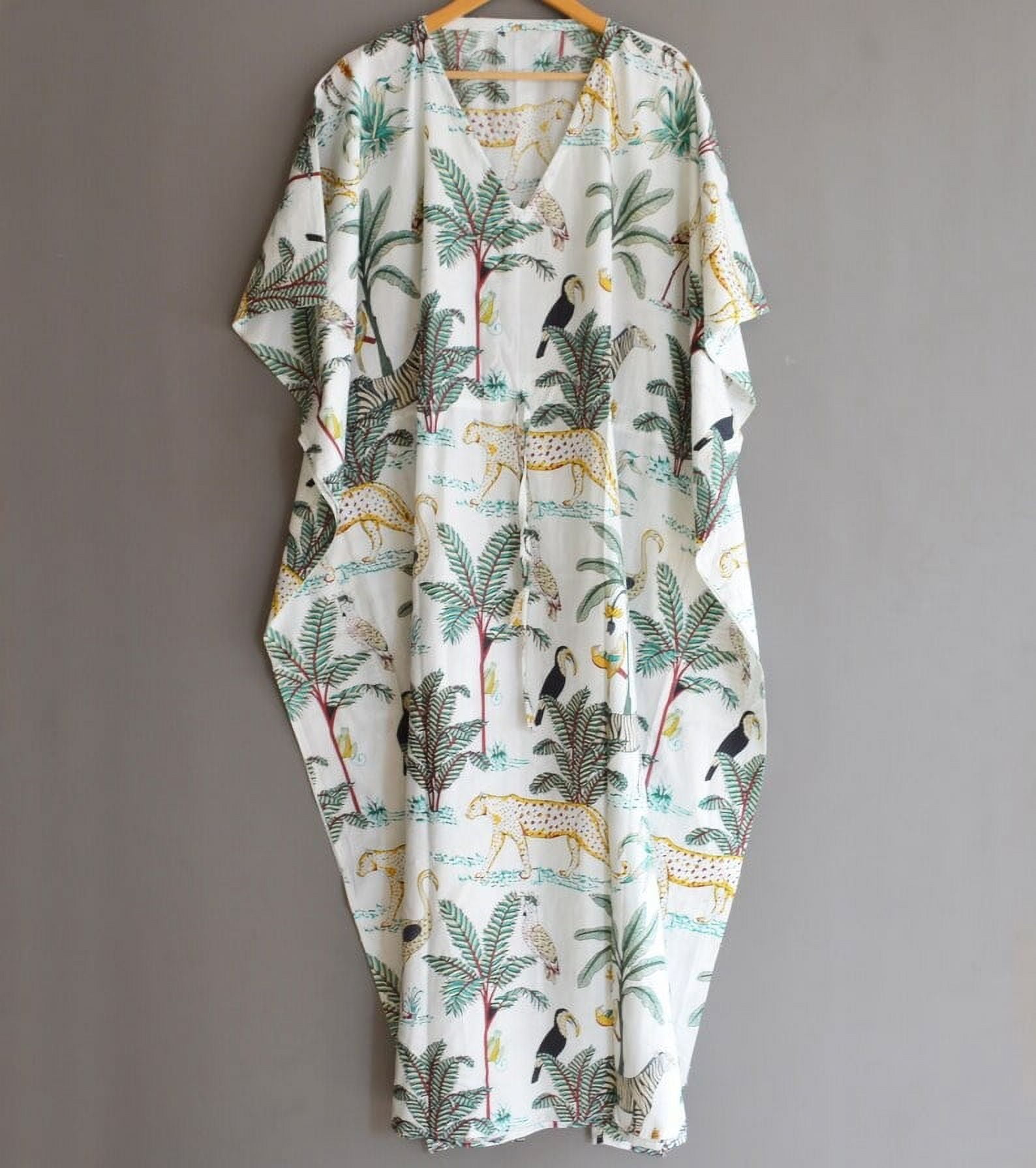 Jungle print Kaftan Maxi Dress