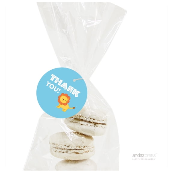 Jungle Safari Adventure Birthday Thank You Circle Gift Tags, 24-Pack